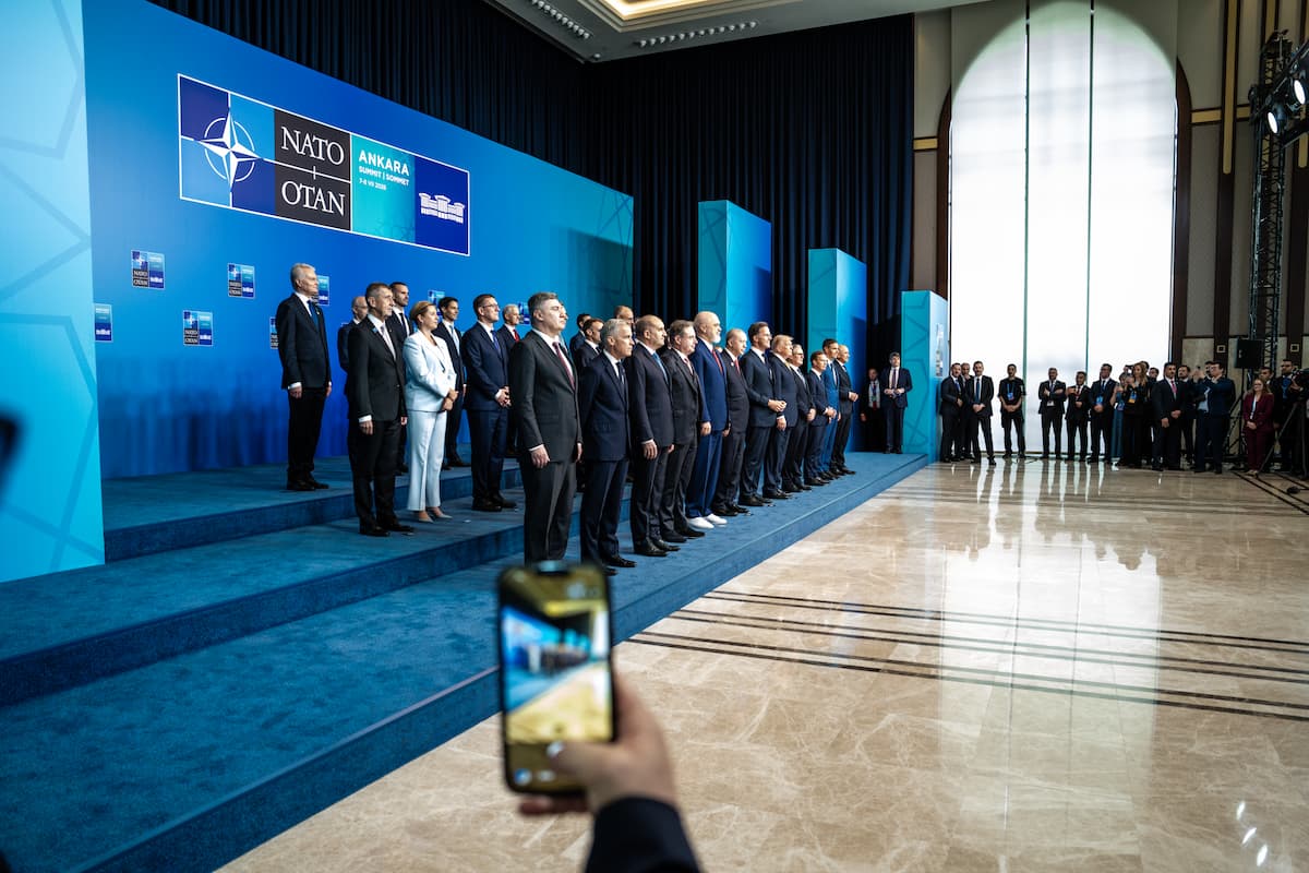 Official group photograph of NATO Heads of State and Government at the 2026 Ankara Summit